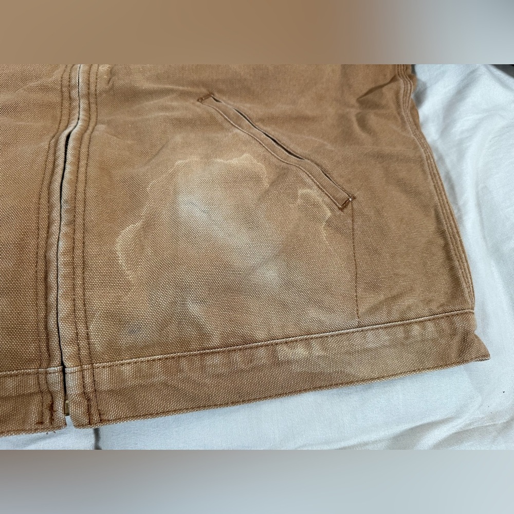 Dickies Detroit Full Zip Blanket Lined Workwear Large Cropped Tan Jacket Flawed - Picture 6 of 15